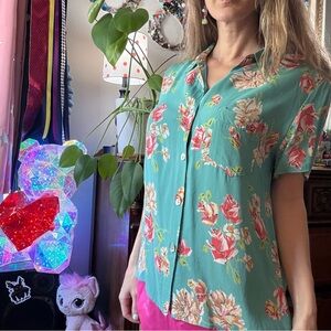 Floral Green Blouse